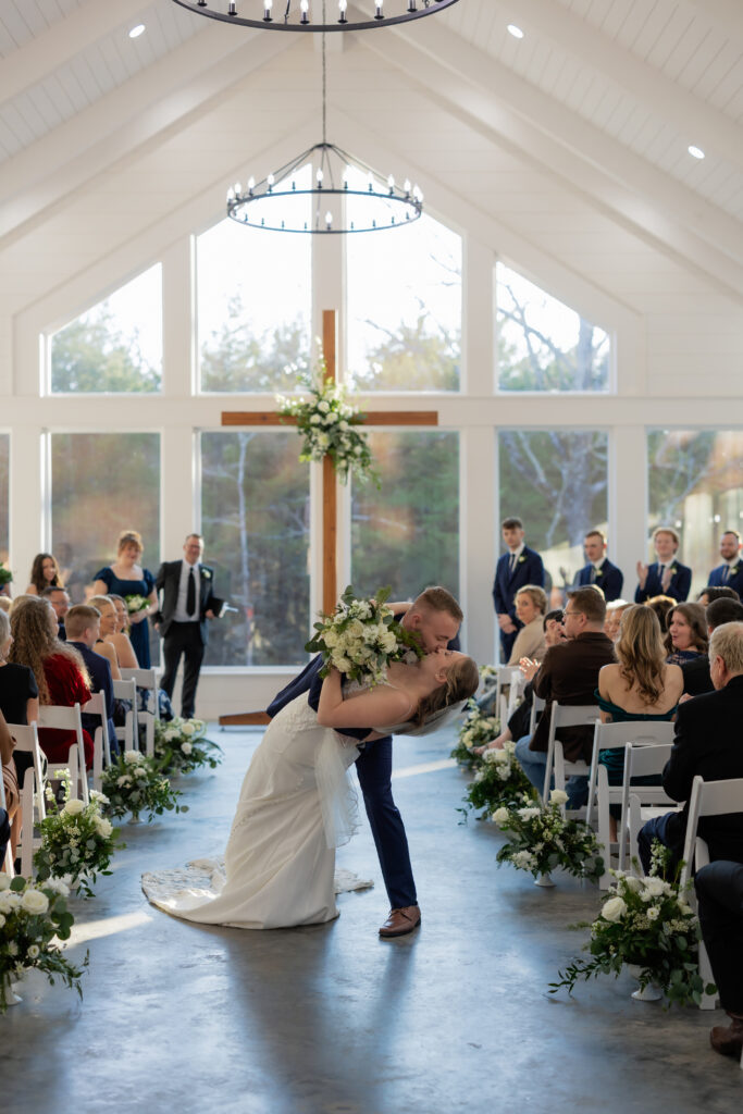 Audrey and Collin's ceremony at The Black Oak Venue in Sulphur Springs